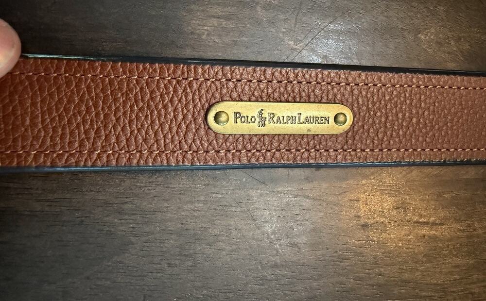 T-17 Polo Ralph Lauren Vintage Men’s Brown Pebbled Leather Belt Size 40 NWOT